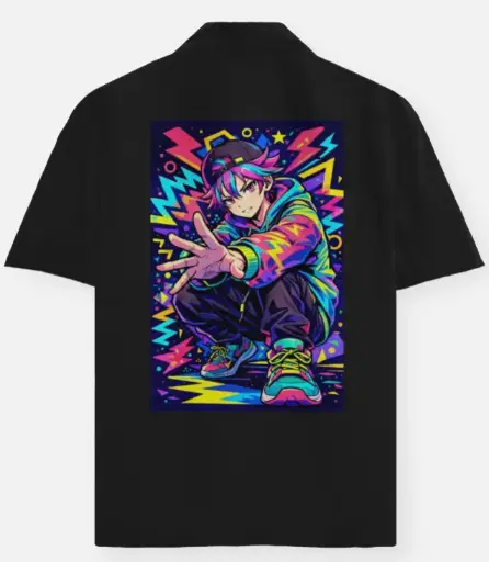NEON STREET ANIME GRAPHIC OVERSIZED SHIRT