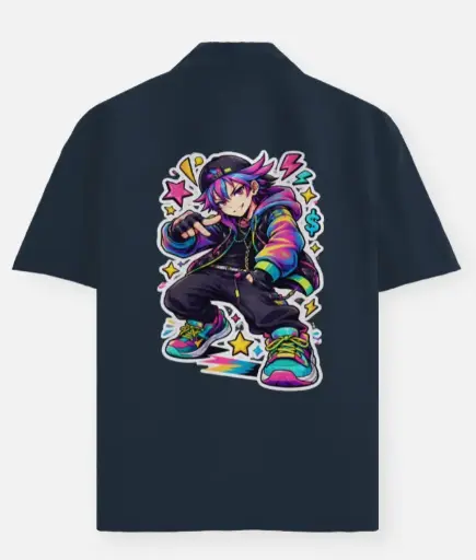 URBAN ANIME STREET GRAPHIC OVERSIZED SHIRT
