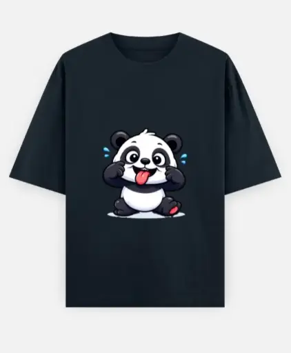 PLAYFUL PANDA CARTOON T-SHIRT