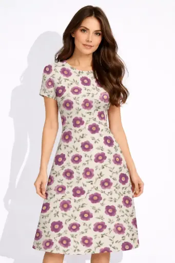 VINTAGE ROSE GARDEN A-LINE DRESS