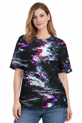 DIGITAL GLITCH CHAOS OVERSIZED T-SHIRT