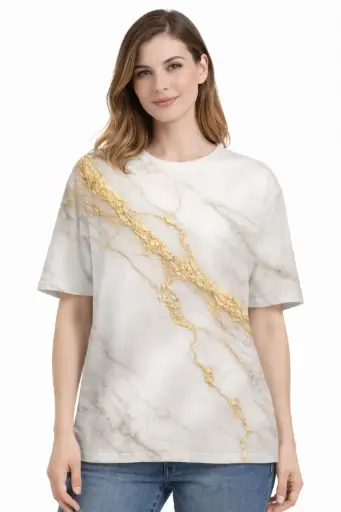 LUXURY MARBLE VEIN OVERSIZED T-SHIRT 