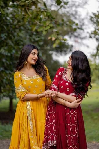 Sequence ruffle anarkali