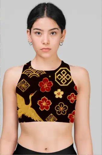 GOLDEN RENAISSANCE SCROLL CROP TOP