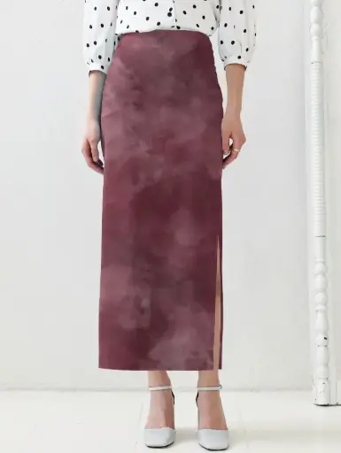 THE MIDNIGHT MERLOT COLUMN SKIRT