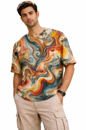 URBAN FLOW MARBLE OVERSIZED T-SHIRT