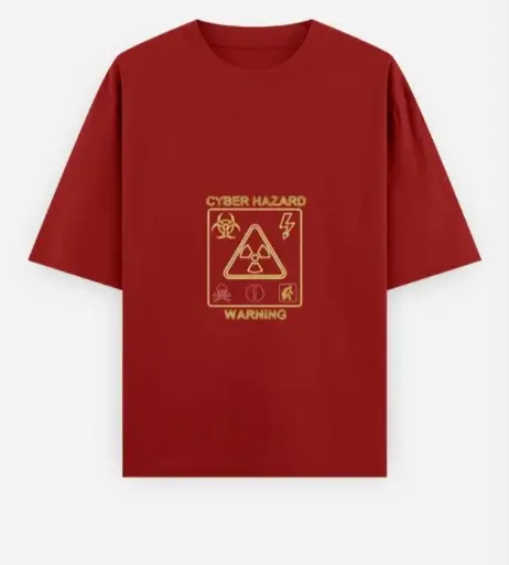 CYBER HAZARD WARNING OVERSIZED T-SHIRT 