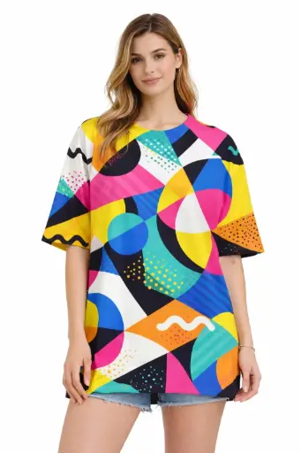 ABSTRACT GEOMETRY OVERSIZED T-SHIRT 